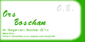 ors boschan business card